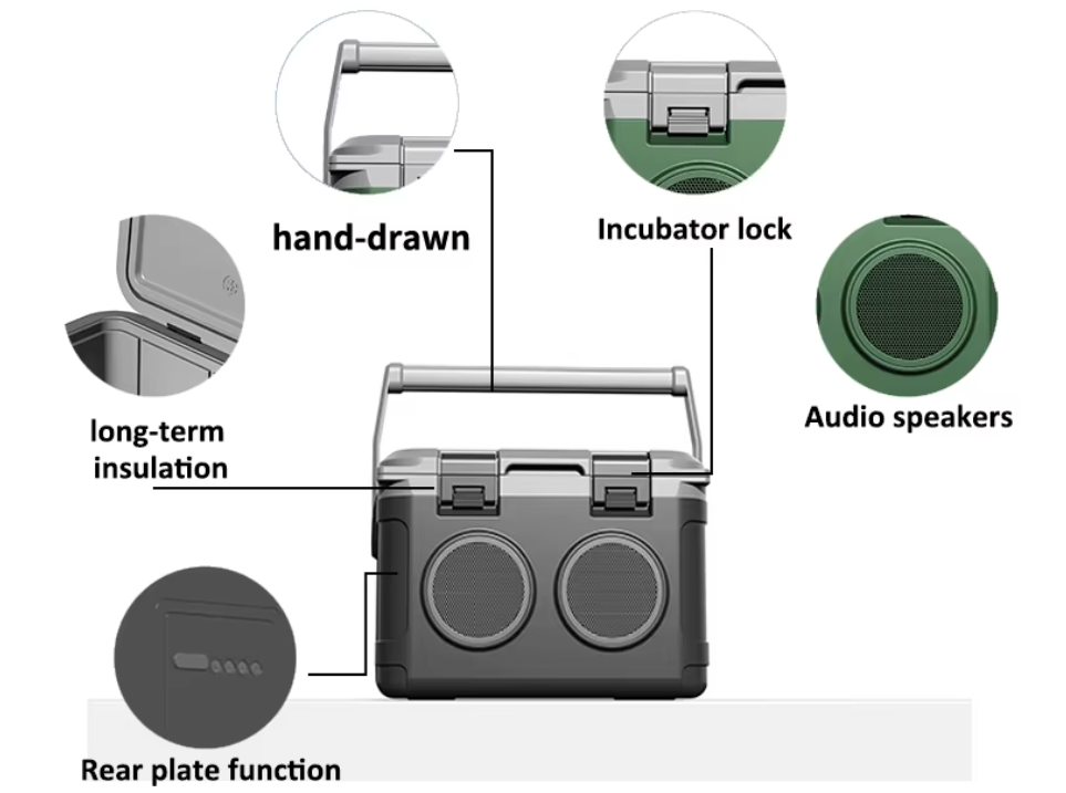 Cooler 21L con parlante Negro-Gris - Imagen 6